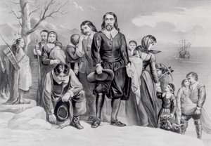 1620年12月22日、マサチューセッツ州プリマスの巡礼者の着陸。 1876